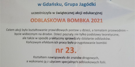 DYPLOM ODBLASKOWA BOMBKA 2021